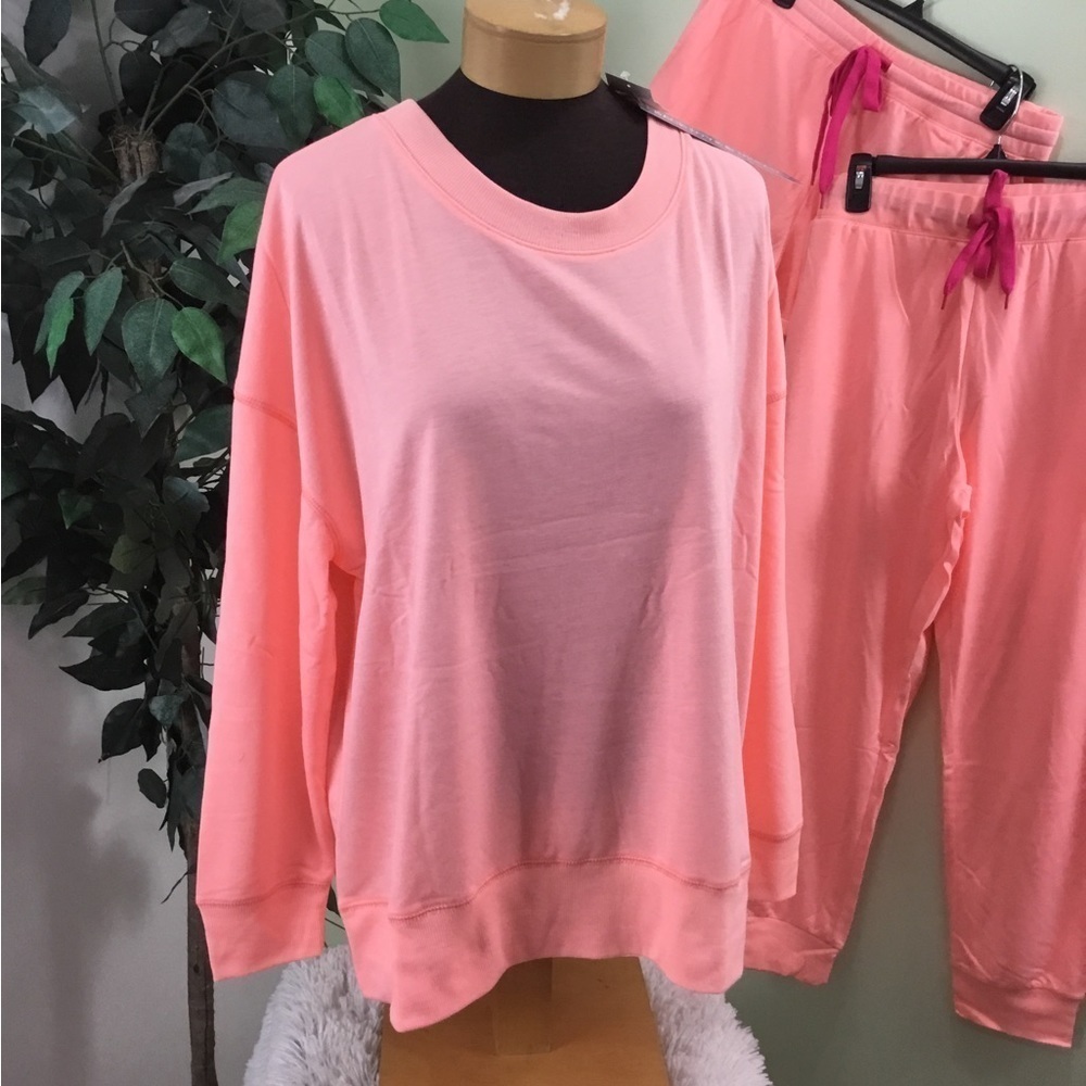 Peace love and dreams XL 3 piece lounge/ pajama set coral - Picture 15 of 16